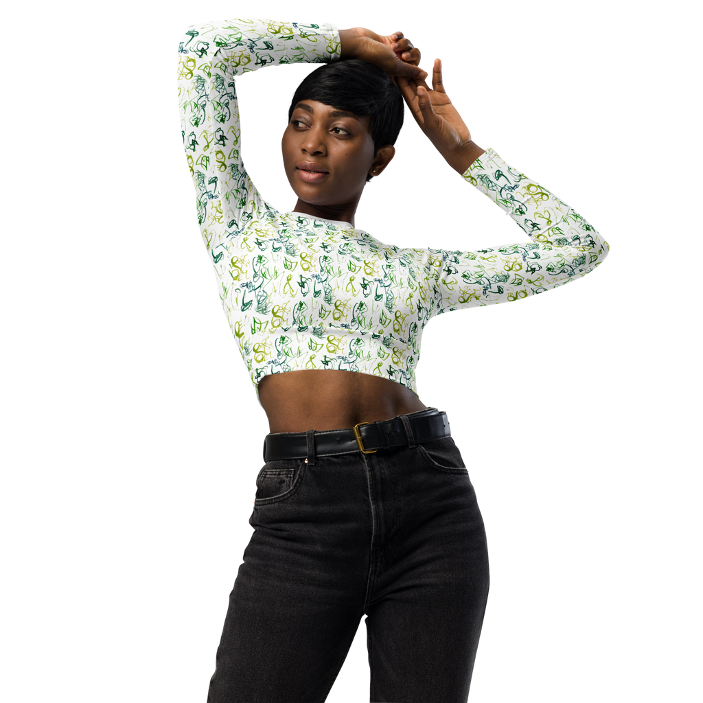 Long-Sleeve Crop Top - DECRYPTIONS Greens