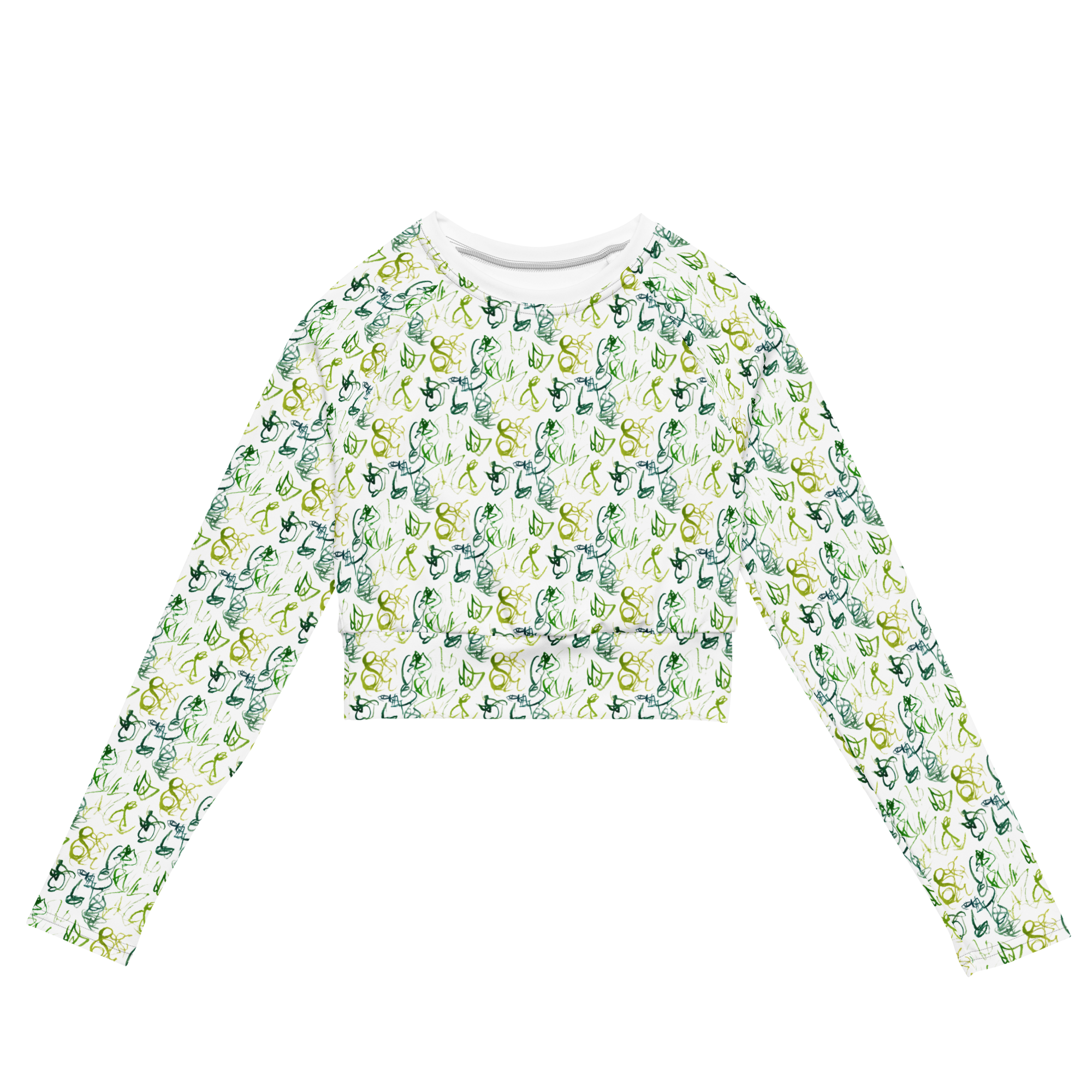 Long-Sleeve Crop Top - DECRYPTIONS Greens