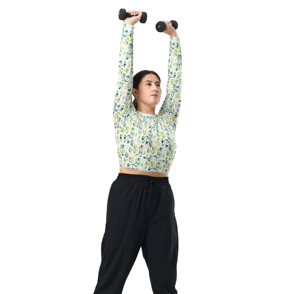 Long-Sleeve Crop Top - DECRYPTIONS Greens