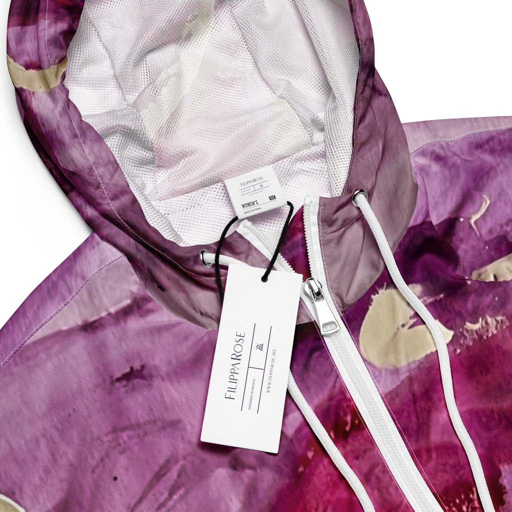 Women’s Cropped Windbreaker - ABSTRAKT Pink Explosion